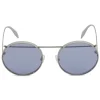 Alexander McQueen Eyewear Alexander McQueen - Metal Round Piercing Sunglasses - Silver Violet - - Avvenice