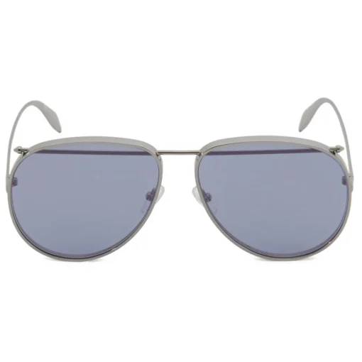Alexander McQueen Eyewear Alexander McQueen - Metal Aviator Piercing Sunglasses - Silver Violet - - Avvenice