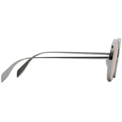Alexander McQueen Eyewear Alexander McQueen - Metal Round Piercing Sunglasses - Silver Violet - - Avvenice