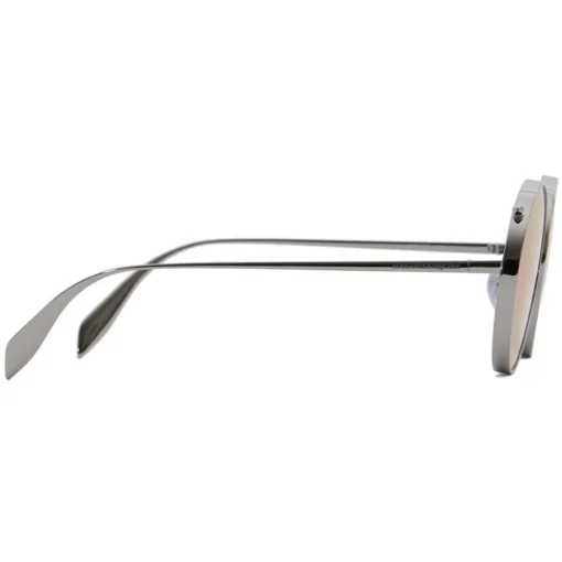Alexander McQueen Eyewear Alexander McQueen - Metal Round Piercing Sunglasses - Silver Violet - - Avvenice
