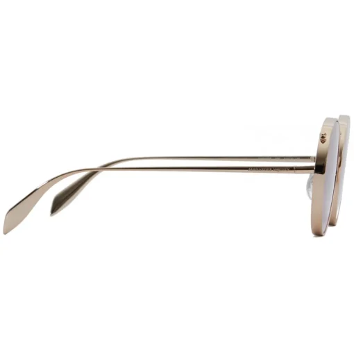 Alexander McQueen Eyewear Alexander McQueen - Metal Round Piercing Sunglasses - Gold Violet - - Avvenice^ Sunglasses & Eyewear