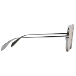 Alexander McQueen Eyewear Alexander McQueen - Metal Aviator Piercing Sunglasses - Silver Violet - - Avvenice