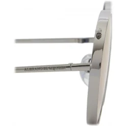 Alexander McQueen Eyewear Alexander McQueen - Metal Round Piercing Sunglasses - Silver Violet - - Avvenice