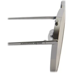 Alexander McQueen Eyewear Alexander McQueen - Metal Aviator Piercing Sunglasses - Silver Violet - - Avvenice