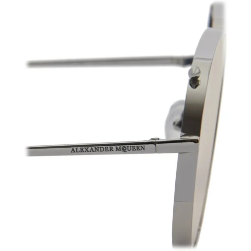 Alexander McQueen Eyewear Alexander McQueen - Metal Aviator Piercing Sunglasses - Silver Violet - - Avvenice