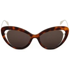 Alexander McQueen Eyewear Alexander McQueen - Open Wire Sunglasses - Havana - - Avvenice