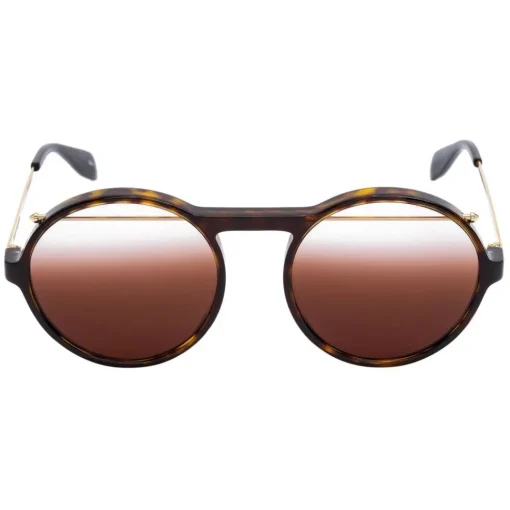 Alexander McQueen Eyewear Alexander McQueen - Piercing Round Acetate Sunglasses - Havana Brown - - Avvenice
