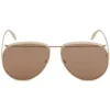 Alexander McQueen Eyewear Alexander McQueen - Piercing Pilot Metal Sunglasses - Gold Brown - - Avvenice^ Sunglasses & Eyewear