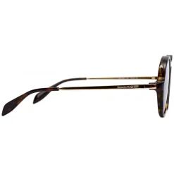 Alexander McQueen Eyewear Alexander McQueen - Piercing Round Acetate Sunglasses - Havana Brown - - Avvenice