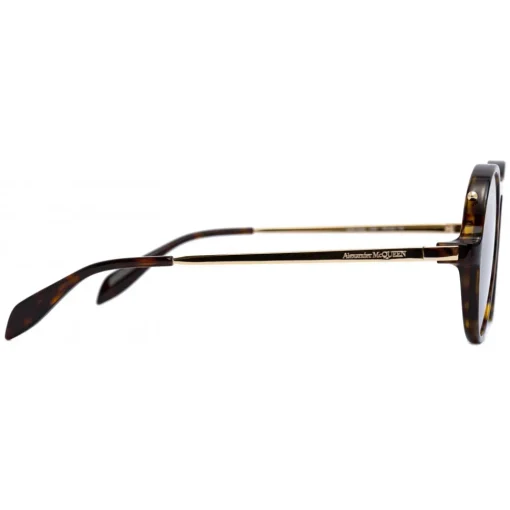 Alexander McQueen Eyewear Alexander McQueen - Piercing Round Acetate Sunglasses - Havana Brown - - Avvenice