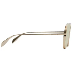 Alexander McQueen Eyewear Alexander McQueen - Piercing Pilot Metal Sunglasses - Gold Brown - - Avvenice^ Sunglasses & Eyewear