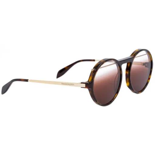Alexander McQueen Eyewear Alexander McQueen - Piercing Round Acetate Sunglasses - Havana Brown - - Avvenice