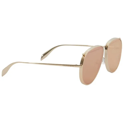 Alexander McQueen Eyewear Alexander McQueen - Piercing Pilot Metal Sunglasses - Gold Brown - - Avvenice^ Sunglasses & Eyewear