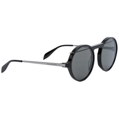 Alexander McQueen Eyewear Alexander McQueen - Piercing Round Acetate Sunglasses - Black - - Avvenice^ Sunglasses & Eyewear