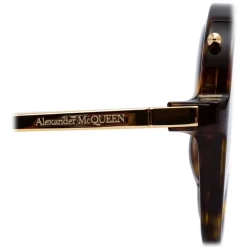 Alexander McQueen Eyewear Alexander McQueen - Piercing Round Acetate Sunglasses - Havana Brown - - Avvenice