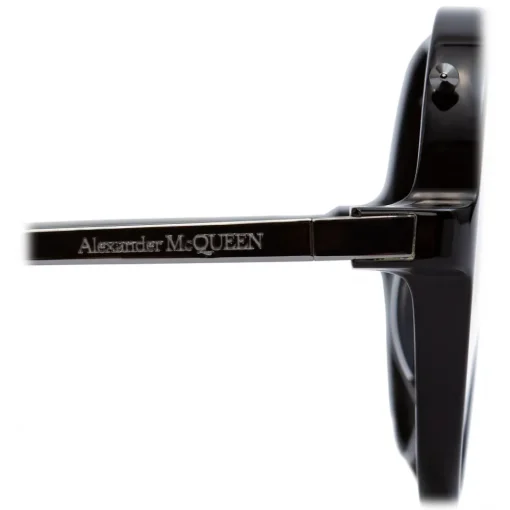 Alexander McQueen Eyewear Alexander McQueen - Piercing Round Acetate Sunglasses - Black - - Avvenice^ Sunglasses & Eyewear