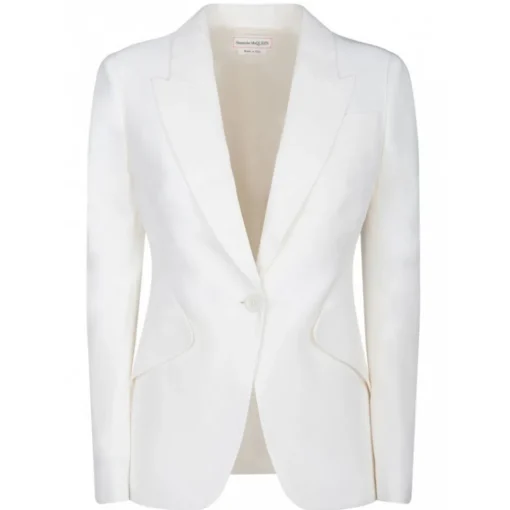 Alexander McQueen - Single Breasted Blazer - White - Exclusive Luxury Collection - Avvenice^ Dresses