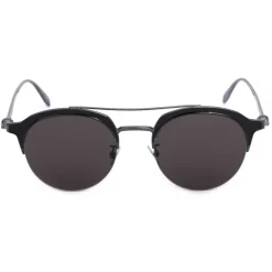 Alexander McQueen Eyewear Alexander McQueen - Skull Panthos Metal Sunglasses - Ruthenium - - Avvenice