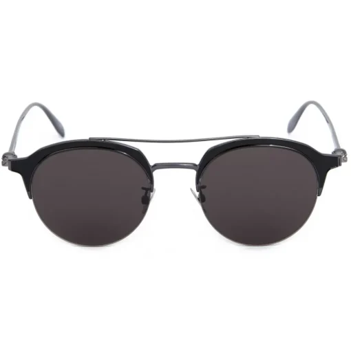Alexander McQueen Eyewear Alexander McQueen - Skull Panthos Metal Sunglasses - Ruthenium - - Avvenice