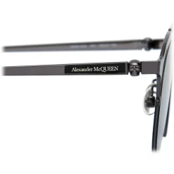 Alexander McQueen Eyewear Alexander McQueen - Skull Panthos Metal Sunglasses - Ruthenium - - Avvenice