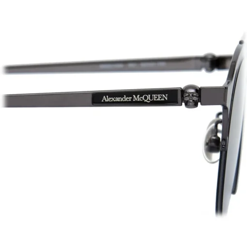 Alexander McQueen Eyewear Alexander McQueen - Skull Panthos Metal Sunglasses - Ruthenium - - Avvenice