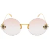 Alexander McQueen Eyewear Alexander McQueen - Spider Jeweled Round Sunglasses - Gold Pink - - Avvenice