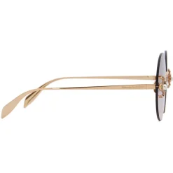 Alexander McQueen Eyewear Alexander McQueen - Spider Jeweled Round Sunglasses - Gold Violet - - Avvenice^ Sunglasses & Eyewear