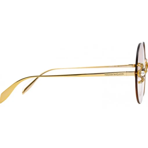 Alexander McQueen Eyewear Alexander McQueen - Spider Jeweled Round Sunglasses - Gold Pink - - Avvenice