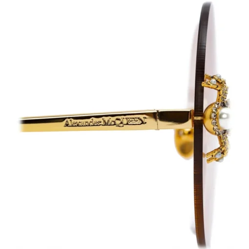 Alexander McQueen Eyewear Alexander McQueen - Spider Jeweled Round Sunglasses - Gold Pink - - Avvenice