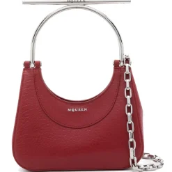 Alexander McQueen - T-Bar Mini Bag - Red Silver - Exclusive Luxury Collection - Avvenice