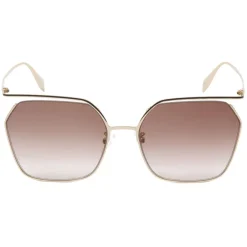 Alexander McQueen Eyewear Alexander McQueen - The Cut Square Sunglasses - Light Gold Brown - - Avvenice