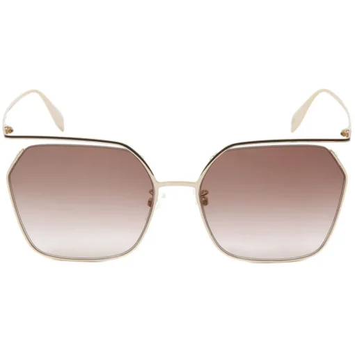 Alexander McQueen Eyewear Alexander McQueen - The Cut Square Sunglasses - Light Gold Brown - - Avvenice