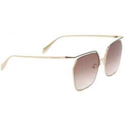Alexander McQueen Eyewear Alexander McQueen - The Cut Square Sunglasses - Light Gold Brown - - Avvenice