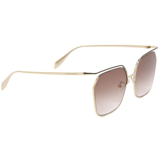 Alexander McQueen Eyewear Alexander McQueen - The Cut Square Sunglasses - Light Gold Brown - - Avvenice