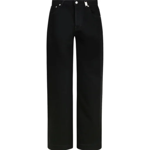 Alexander McQueen - Wide Leg Jeans - Black - Exclusive Luxury Collection - Avvenice^ Trousers
