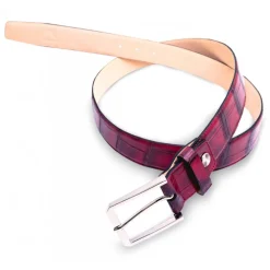 Ammoment - Belt - Nile Crocodile in Kookai Red - Leather High Quality Luxury Belt - Avvenice