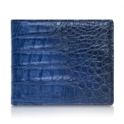 Ammoment - Caiman in Degrade Navy-Black - Leather Bifold Wallet with Center Flap - Avvenice^ Wallets