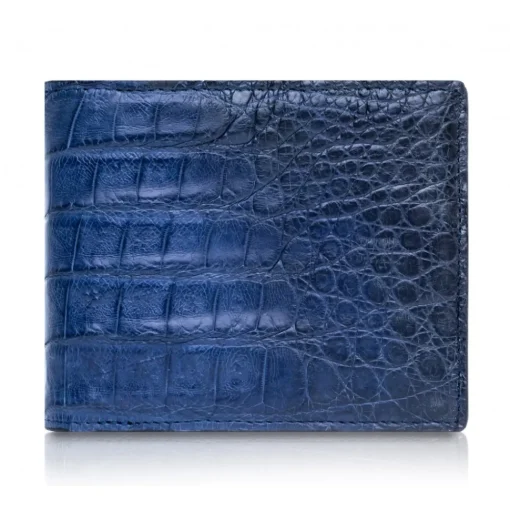 Ammoment - Caiman in Degrade Navy-Black - Leather Bifold Wallet with Center Flap - Avvenice^ Wallets