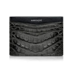 Ammoment - Caiman in Degrade Coal New Age - Leather Credit Card Holder - Avvenice^ Wallets