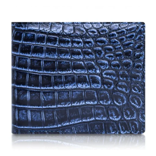 Ammoment - Caiman in Degrade Navy-Black - Leather Bifold Wallet - Avvenice^ Wallets
