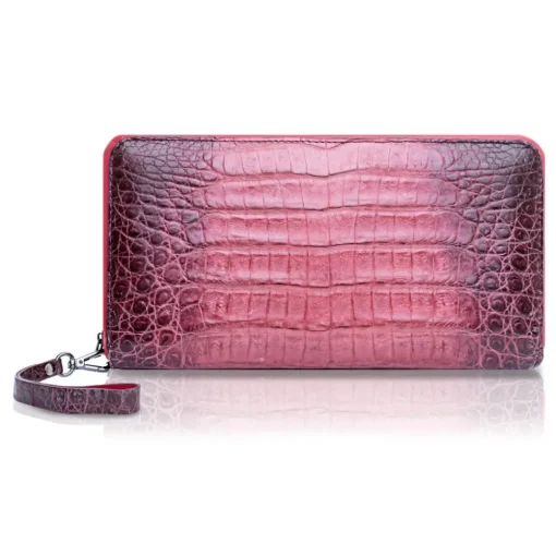 Ammoment - Caiman in Degrade Terracota-Black - Leather Large Long Zipper Wallet - Avvenice^ Wallets