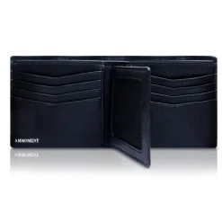 Ammoment - Caiman in Degrade Navy-Black - Leather Bifold Wallet with Center Flap - Avvenice^ Wallets