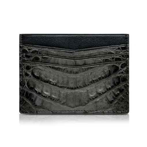 Ammoment - Caiman in Degrade Coal New Age - Leather Credit Card Holder - Avvenice^ Wallets