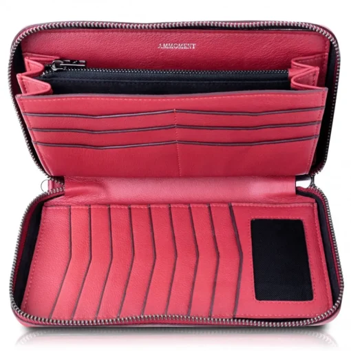 Ammoment - Caiman in Degrade Terracota-Black - Leather Large Long Zipper Wallet - Avvenice^ Wallets