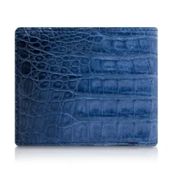 Ammoment - Caiman in Degrade Navy-Black - Leather Bifold Wallet with Center Flap - Avvenice^ Wallets