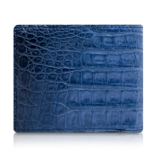 Ammoment - Caiman in Degrade Navy-Black - Leather Bifold Wallet with Center Flap - Avvenice^ Wallets