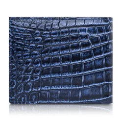 Ammoment - Caiman in Degrade Navy-Black - Leather Bifold Wallet - Avvenice^ Wallets