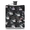 Ammoment - Hip Flask - Ostrich Leather in Tahitian Pearl Peacock Black - Luxury Stainless Steel Hip Flask in Leather - Avvenice^ Accessories | Other Accessories