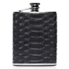 Ammoment - Hip Flask - Python in Black - Luxury Stainless Steel Hip Flask in Leather - Avvenice^ Accessories | Other Accessories