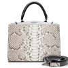 Ammoment - Jena Handbag Large in Python - Roccia - Luxury High Quality Leather Bag - Avvenice^ Bags